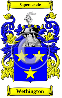 Wethington Family Crest/Coat of Arms