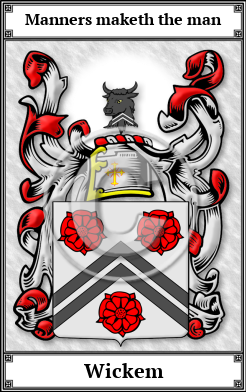 Wickem Family Crest Download (JPG)  Book Plated - 150 DPI