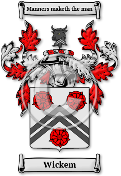 Wickem Family Crest Download (jpg) Legacy Series - 150 DPI