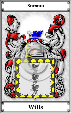 Wills Family Crest Download (JPG)  Book Plated - 150 DPI