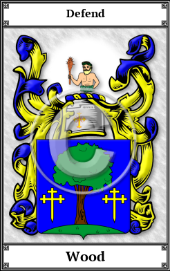 Wood Family Crest Download (JPG)  Book Plated - 150 DPI