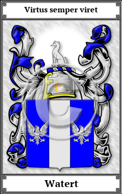 Watert Family Crest Download (JPG)  Book Plated - 150 DPI