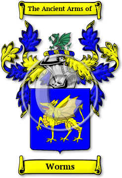 Worms Family Crest Download (jpg) Legacy Series - 150 DPI