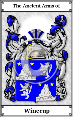 Winecup Family Crest Download (JPG)  Book Plated - 150 DPI