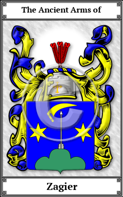Zagier Family Crest Download (JPG)  Book Plated - 150 DPI