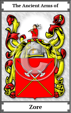 Zore Family Crest Download (JPG)  Book Plated - 150 DPI