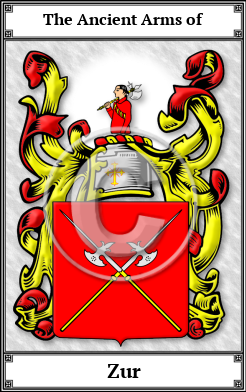 Zur Family Crest Download (JPG)  Book Plated - 150 DPI
