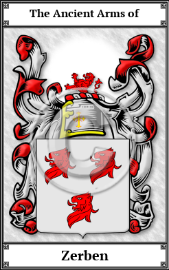 Zerben Family Crest Download (JPG)  Book Plated - 150 DPI