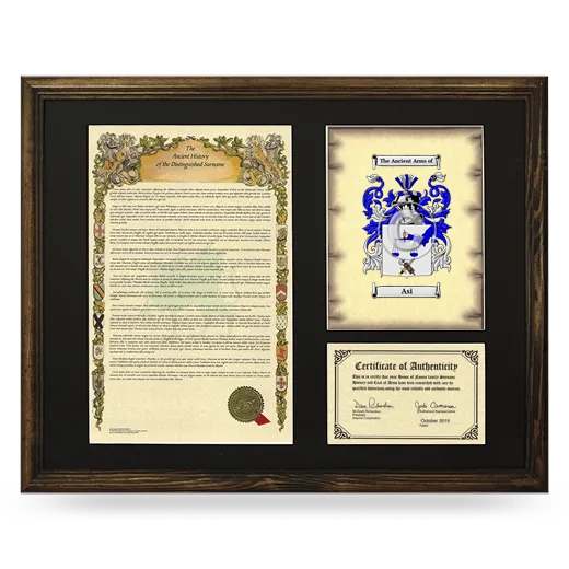 Asi Framed Surname History and Coat of Arms - Brown