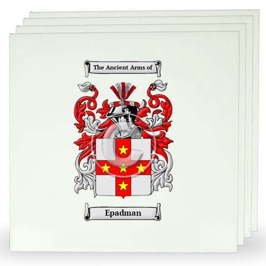 Epadman Set of Four Large Tiles with Coat of Arms