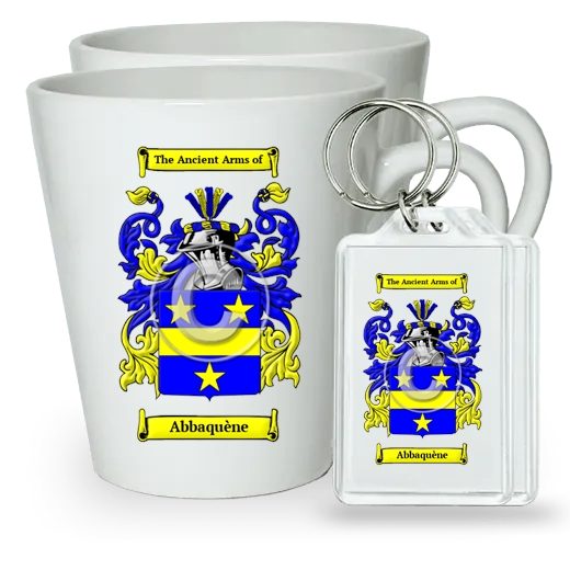 Abbaquène Pair of Latte Mugs and Pair of Keychains