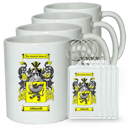 Abbatelli Set of 4 Coffee Mugs and Keychains