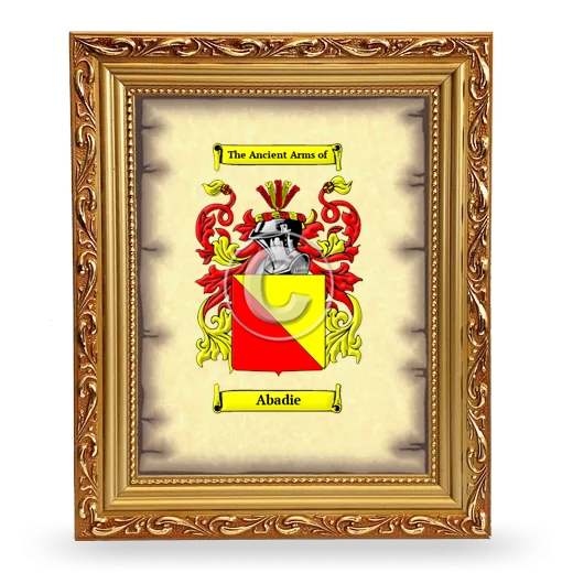 Abadie Coat of Arms Framed - Gold