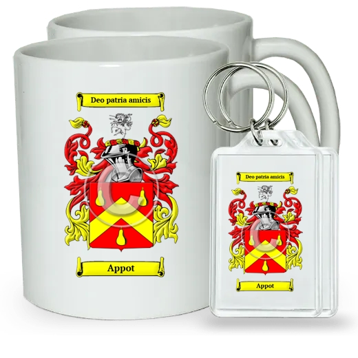 Appot Pair of Coffee Mugs and Pair of Keychains