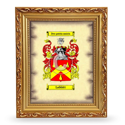 Labbitt Coat of Arms Framed - Gold