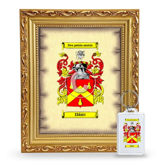 Ebbitt Framed Coat of Arms and Keychain - Gold