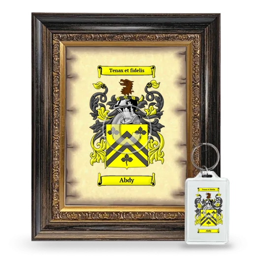 Abdy Framed Coat of Arms and Keychain - Heirloom