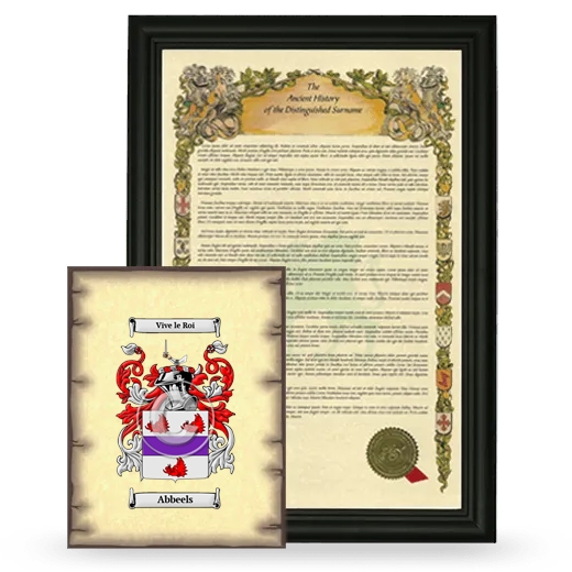 Abbeels Framed History and Coat of Arms Print - Black