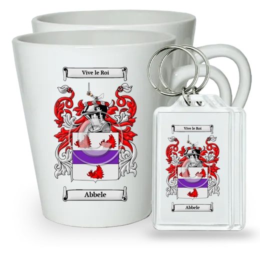 Abbele Pair of Latte Mugs and Pair of Keychains
