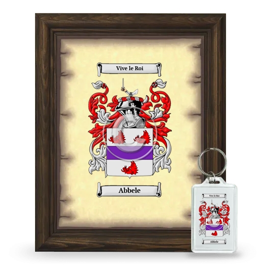 Abbele Framed Coat of Arms and Keychain - Brown