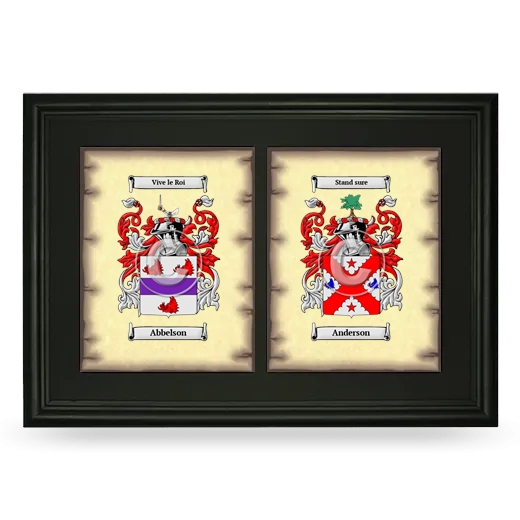 Double Coat of Arms Framed - Black