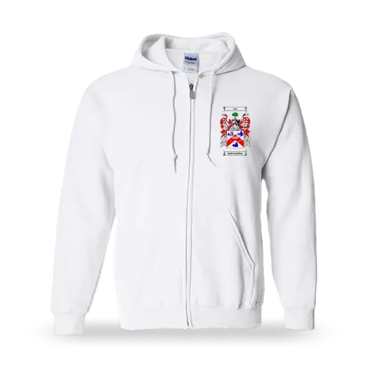 Apircrumbay Unisex Coat of Arms Zip Sweatshirt - White