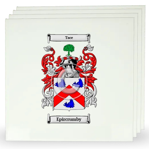 Epircrumby Set of Four Large Tiles with Coat of Arms