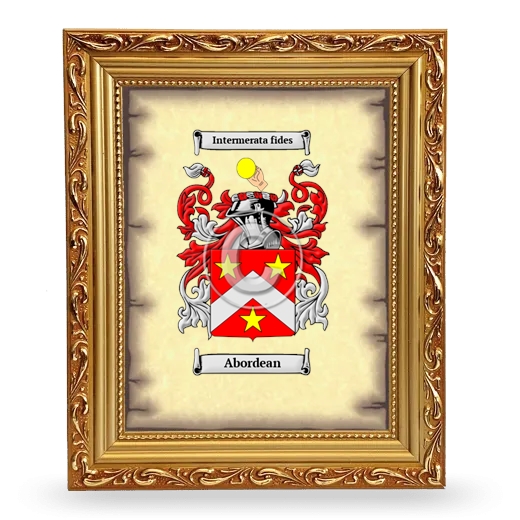 Abordean Coat of Arms Framed - Gold