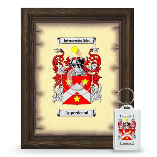 Apperdeend Framed Coat of Arms and Keychain - Brown