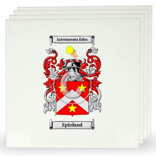 Epirdand Set of Four Large Tiles with Coat of Arms