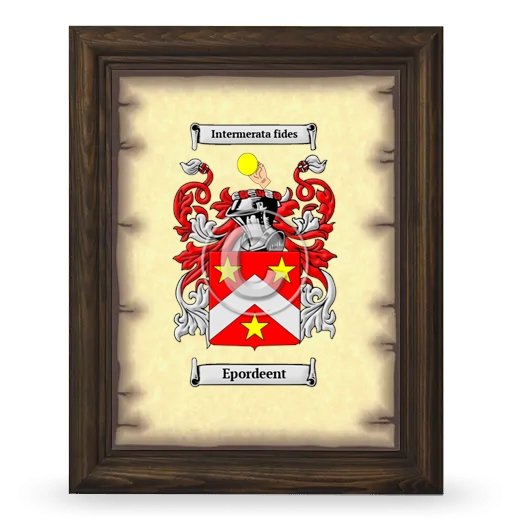 Epordeent Coat of Arms Framed - Brown