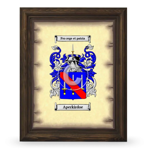 Aperkirdoe Coat of Arms Framed - Brown