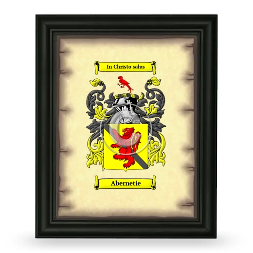 Abernetie Coat of Arms Framed - Black