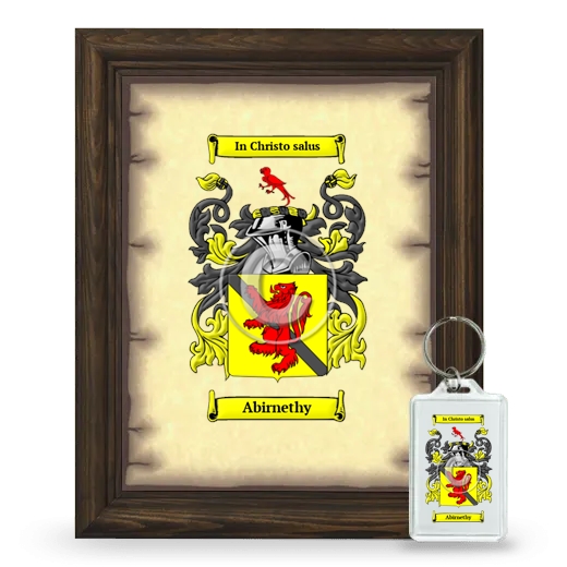 Abirnethy Framed Coat of Arms and Keychain - Brown