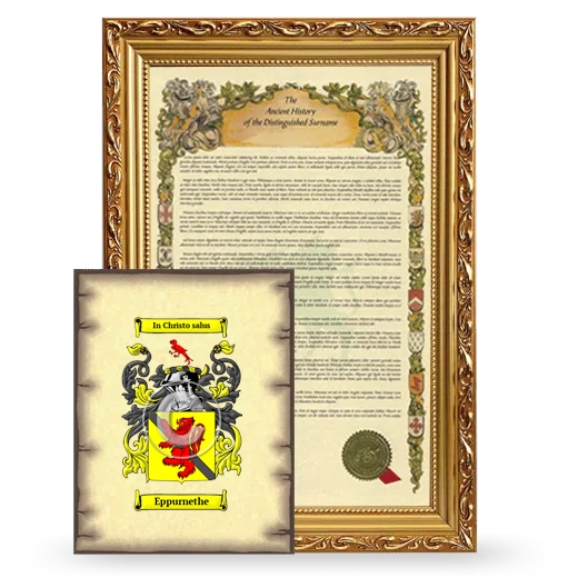 Eppurnethe Framed History and Coat of Arms Print - Gold