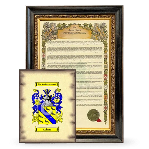 Ablane Framed History and Coat of Arms Print - Heirloom