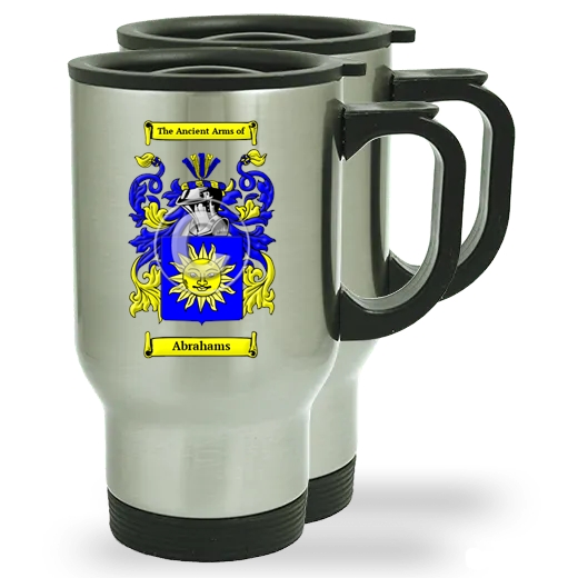 Abrahams Pair of Steel Travel Mugs