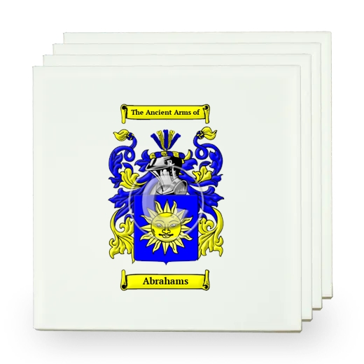 Abrahams Set of Four Small Tiles with Coat of Arms