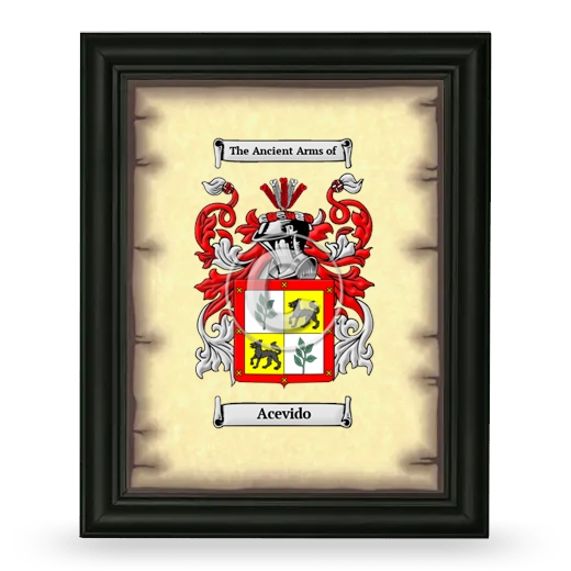 Acevido Coat of Arms Framed - Black