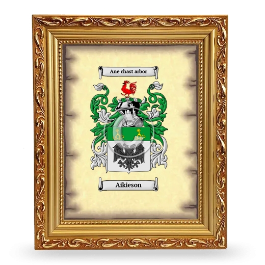 Aikieson Coat of Arms Framed - Gold