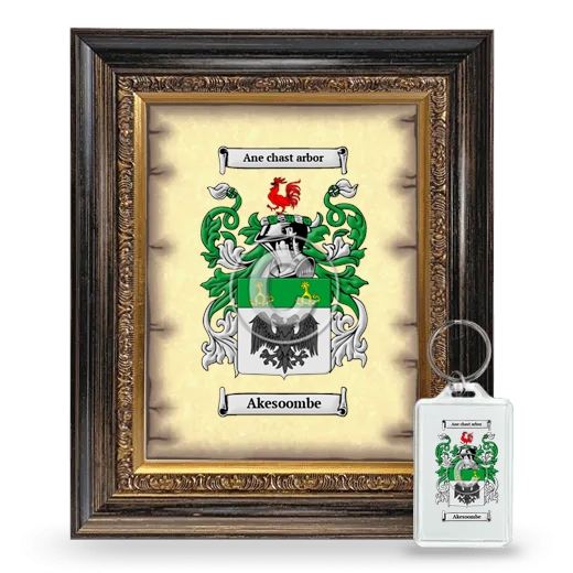 Akesoombe Framed Coat of Arms and Keychain - Heirloom