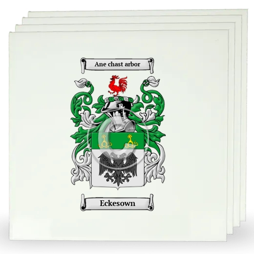Eckesown Set of Four Large Tiles with Coat of Arms
