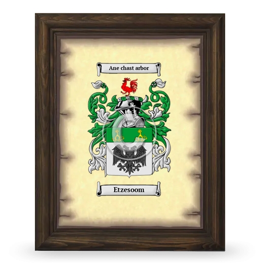 Etzesoom Coat of Arms Framed - Brown