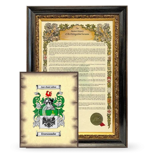 Etzesoombe Framed History and Coat of Arms Print - Heirloom
