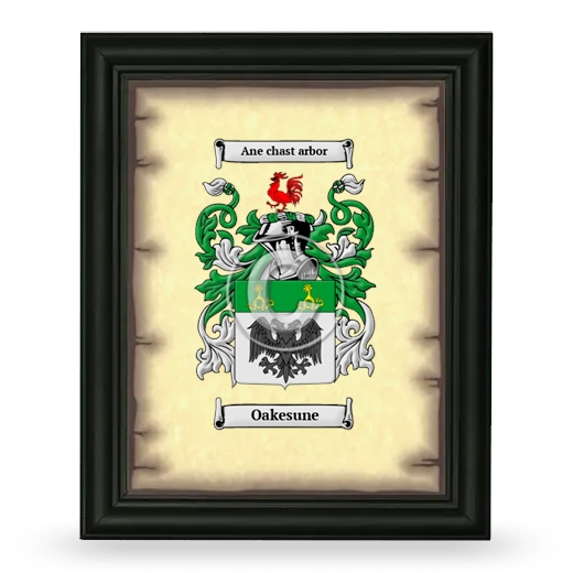 Oakesune Coat of Arms Framed - Black