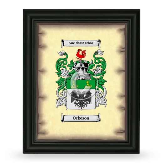 Ockeson Coat of Arms Framed - Black