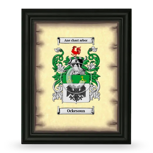 Ockesoun Coat of Arms Framed - Black