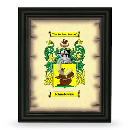 Ichnatowski Coat of Arms Framed - Black