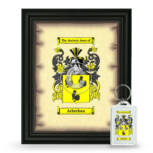 Acherhan Framed Coat of Arms and Keychain - Black