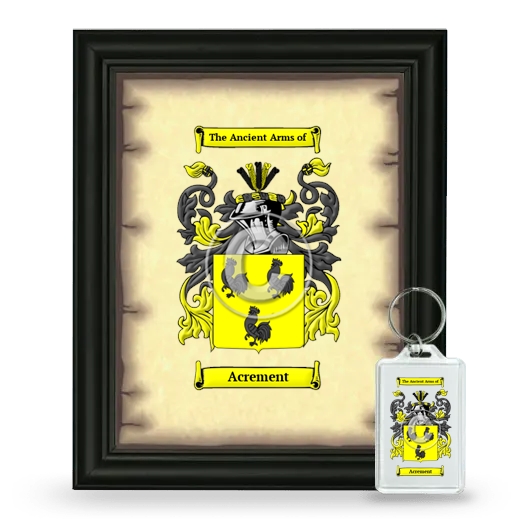 Acrement Framed Coat of Arms and Keychain - Black